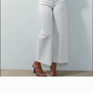 Zara White Straight-Leg Pants